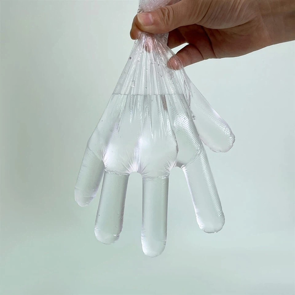 clear plastic disposable gloves
