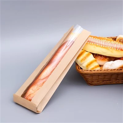 Kraft papír baguette ablakcsomagoló táska